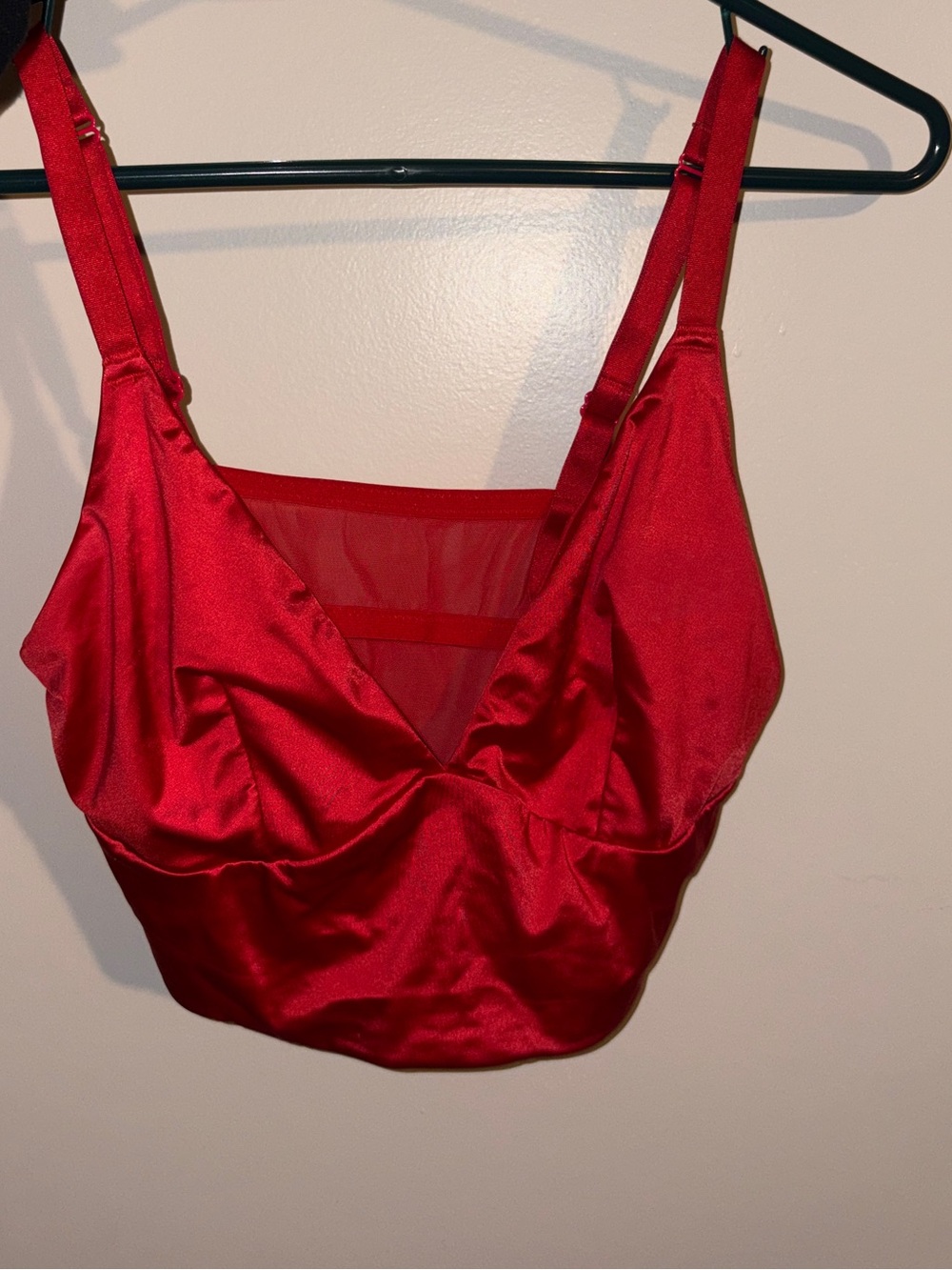Target Red Satin Crop Bralette Top